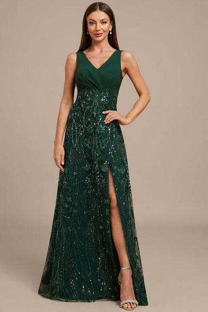 Robe Fourreau Vert Emeraude - gallery 4