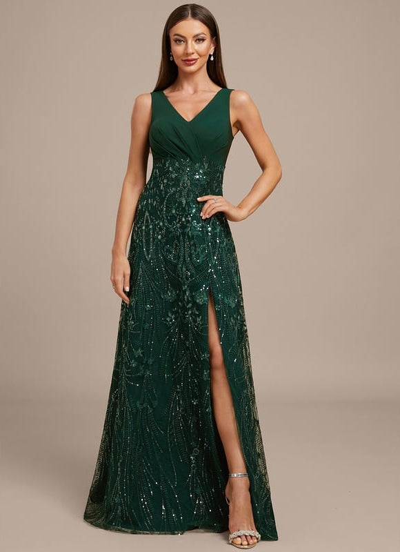 Robe Fourreau Vert Emeraude - gallery 4