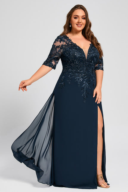 Robe Fourreau Marine Élégante - gallery 9