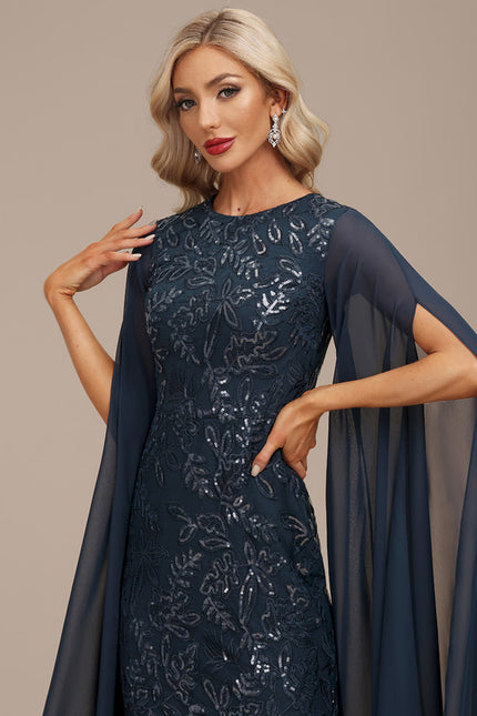 Robe Fourreau Éclat Marine - gallery 1