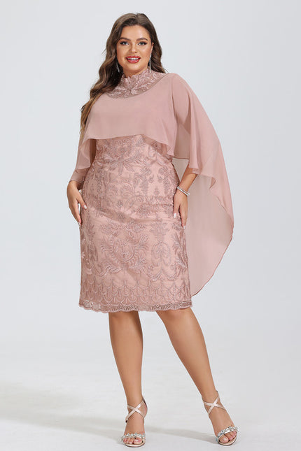 Robe Fourreau Rose Velouté - gallery 6