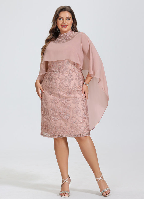 Robe Fourreau Rose Velouté - gallery 6