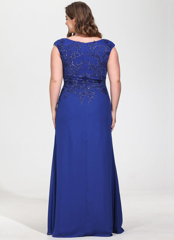 Robe Fourreau Soirée Marine Scintillante - gallery 8