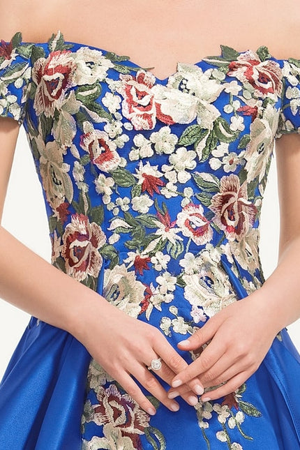 Robe Fourreau Bleu Floral - gallery 3