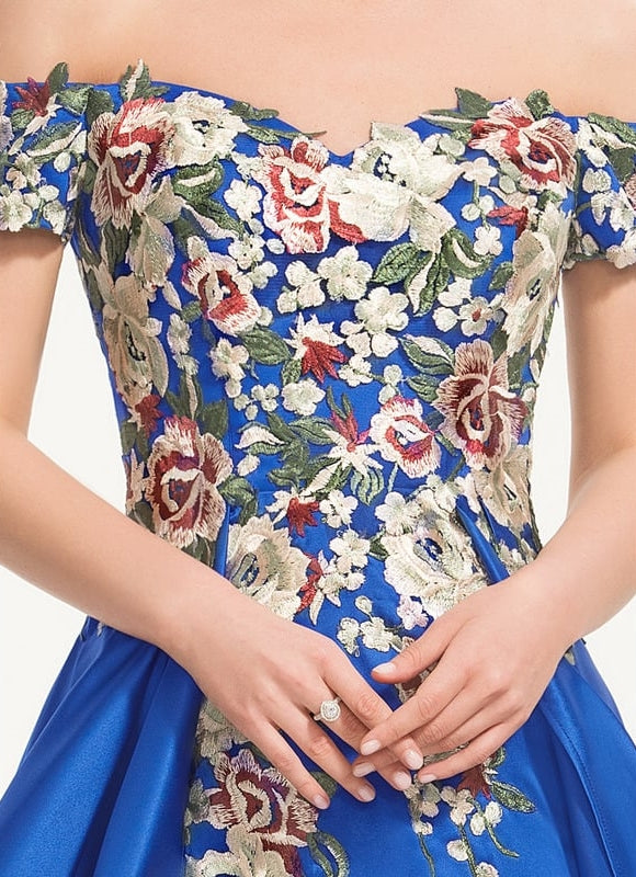 Robe Fourreau Bleu Floral - gallery 3