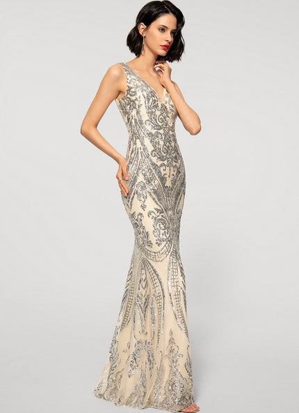 Robe Fourreau Scintillante Émeraude