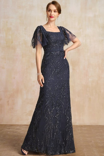 Robe Fourreau En Dentelle Scintillante - gallery 4