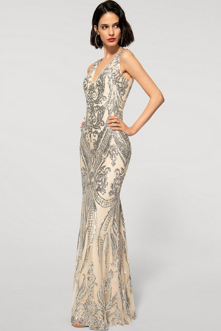 Robe Fourreau Scintillante Émeraude - gallery 2