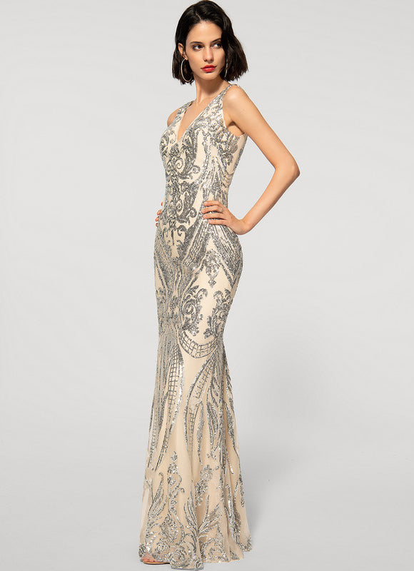 Robe Fourreau Scintillante Émeraude - gallery 2