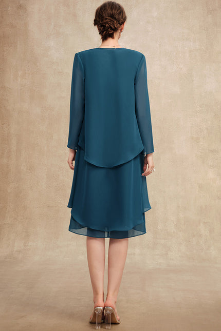 Robe Fourreau Chiffon Émeraude - gallery 4