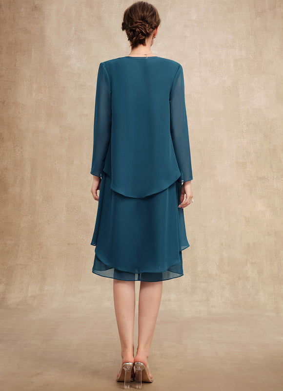 Robe Fourreau Chiffon Émeraude - gallery 4