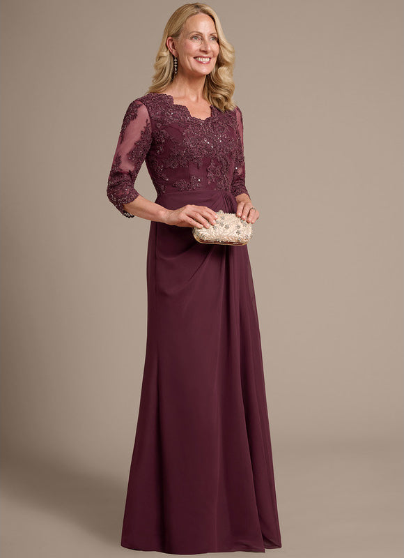 Robe Fourreau Longue Bordeaux Élégante - gallery 4