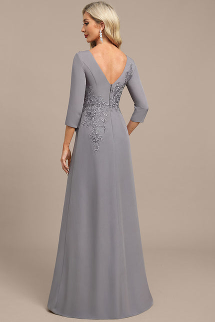 Robe Fourreau Grise Fluide - gallery 5