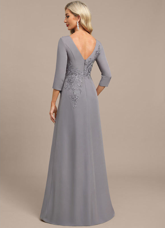 Robe Fourreau Grise Fluide - gallery 5