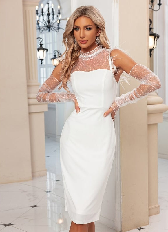Robe Fourreau Longue Blanche