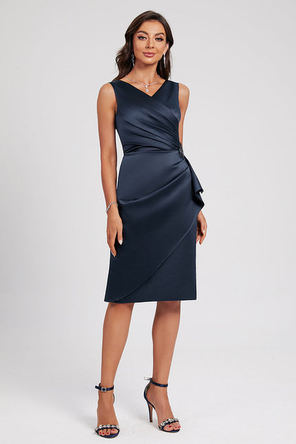 Robe Fourreau Cocktail Satinée - gallery 2