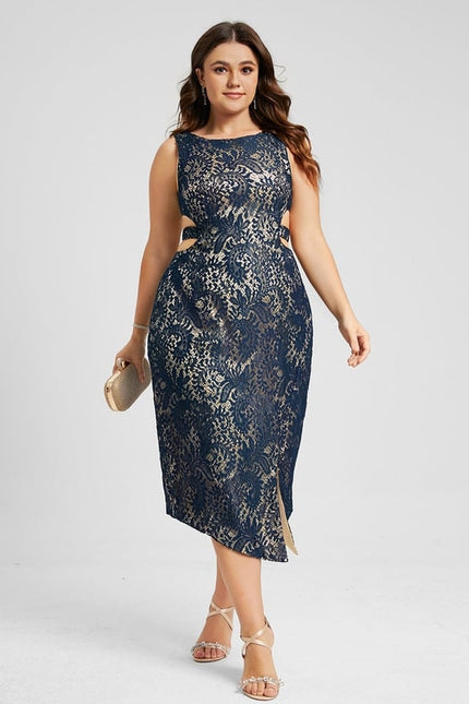 Robe Fourreau Mystère Marine - gallery 7