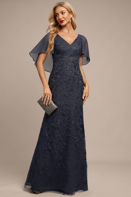 Robe Fourreau Florale Marine - gallery 3