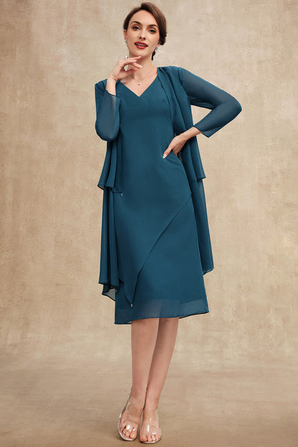 Robe Fourreau Chiffon Émeraude - gallery 1