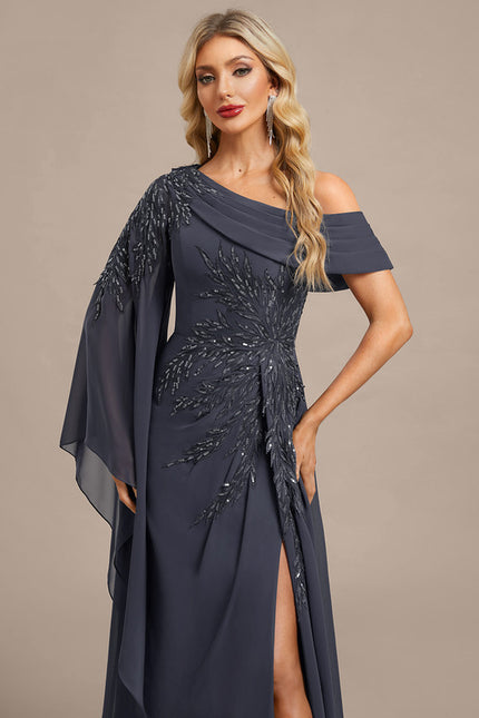 Robe Fourreau Longue Asymétrique Élégante - gallery 1