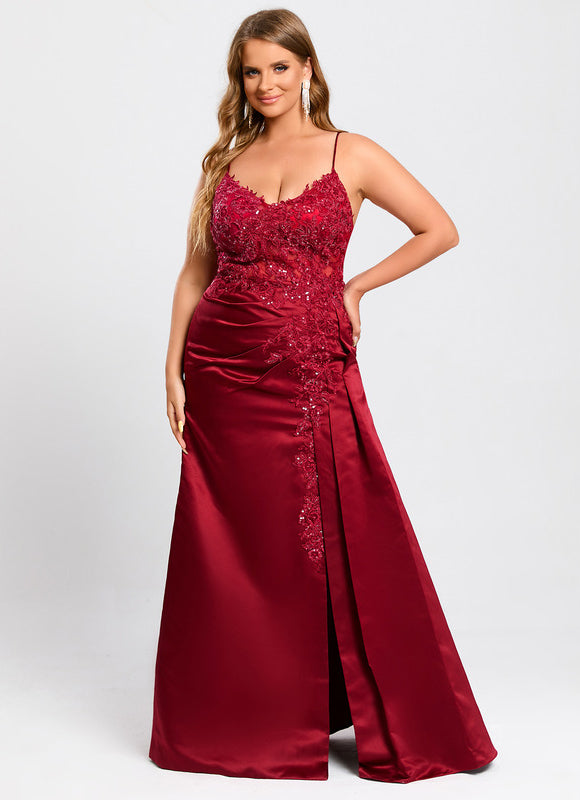 Robe Fourreau Sirène Satinée - gallery 7