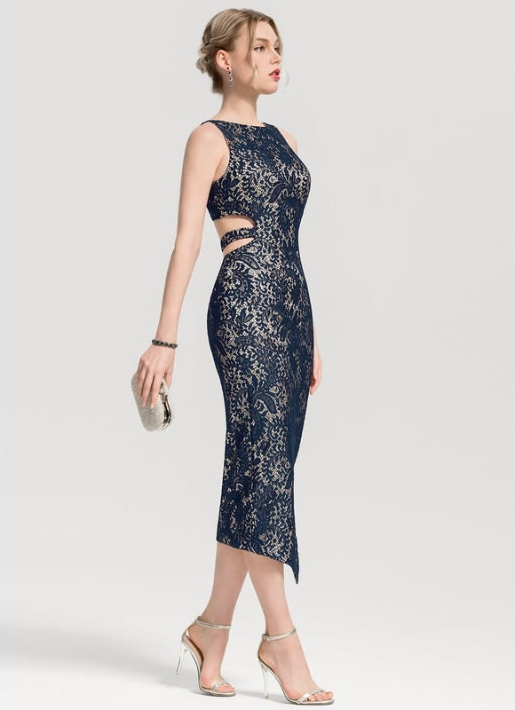 Robe Fourreau Mystère Marine - gallery 2