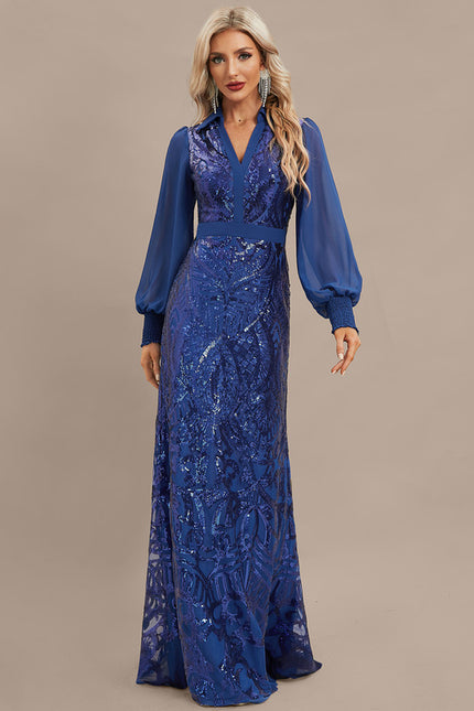 Robe Fourreau Longue Éclatante - gallery 2