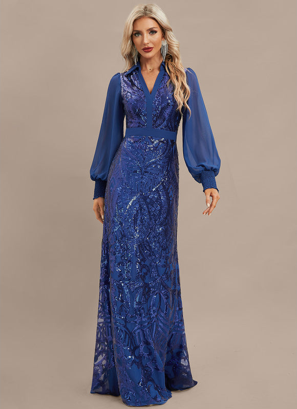 Robe Fourreau Longue Éclatante - gallery 2