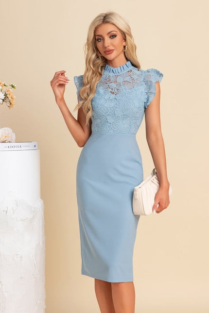 Robe Fourreau Bleu Roi - gallery 2