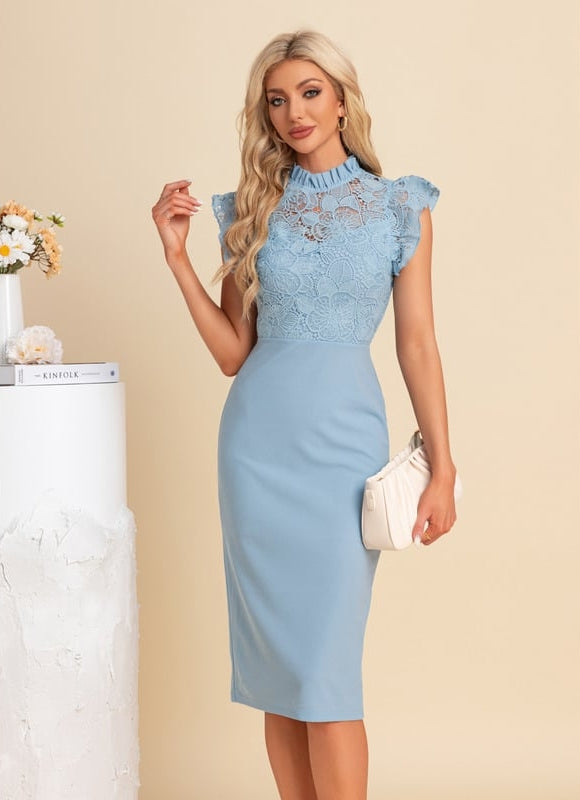 Robe Fourreau Bleu Roi - gallery 2