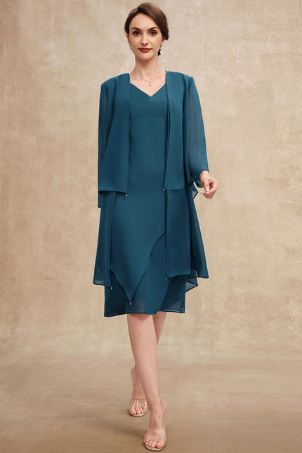 Robe Fourreau Chiffon Émeraude