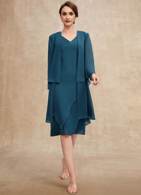 Robe Fourreau Chiffon Émeraude