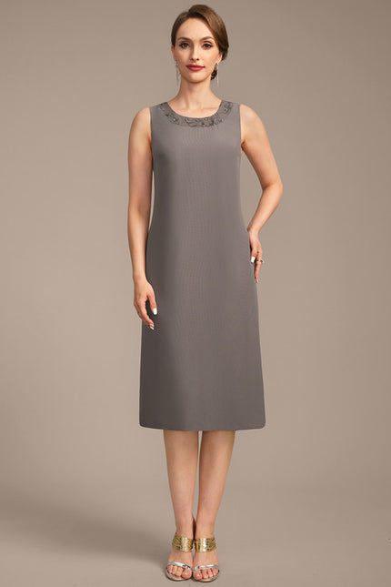 Robe Fourreau Grise Élégante - gallery 7