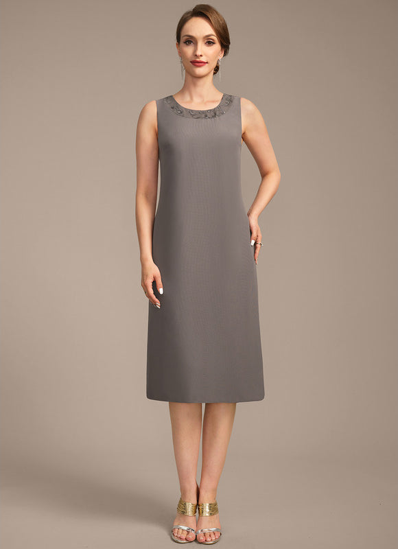 Robe Fourreau Grise Élégante - gallery 7