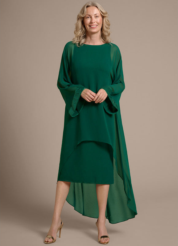 Robe Fourreau Émeraude Éclatante - gallery 2