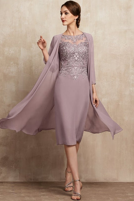 Robe Fourreau Lavande Chic