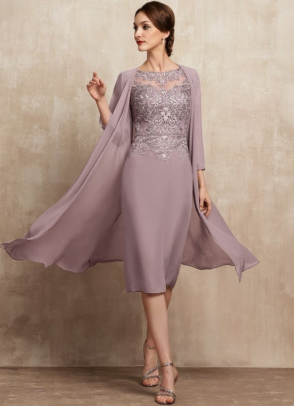 Robe Fourreau Lavande Chic
