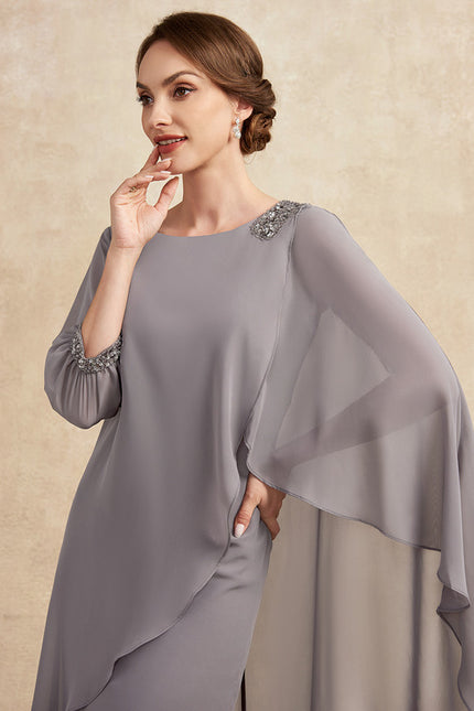 Robe Fourreau Élégante Grise - gallery 3