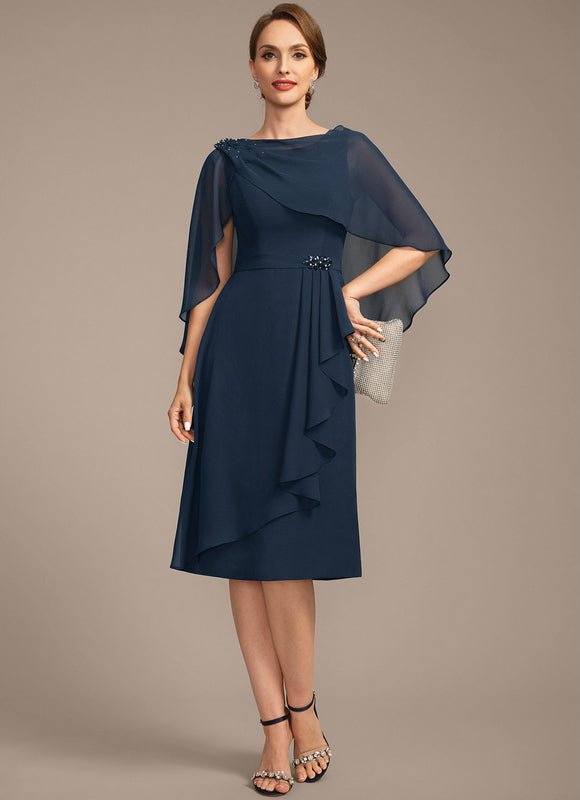 Robe Fourreau Chic Drapé Perlé - gallery 1