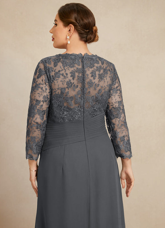 Robe Fourreau Dentelle Grise - gallery 8