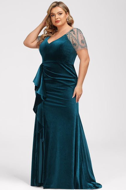 Robe Fourreau Velours Élégant - gallery 1