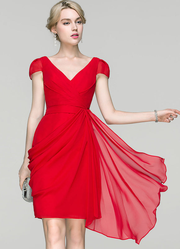 Robe Fourreau Aérienne Rouge