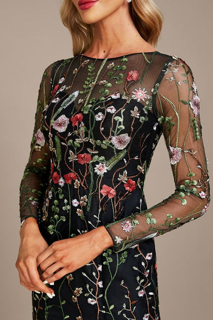 Robe Fourreau Florale Nocturne - gallery 6