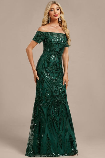 Robe Fourreau Scintillante Verte - gallery 4