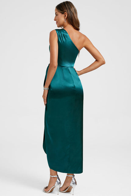 Robe Fourreau Satinée Asymétrique - gallery 5