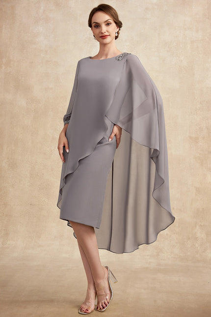 Robe Fourreau Élégante Grise