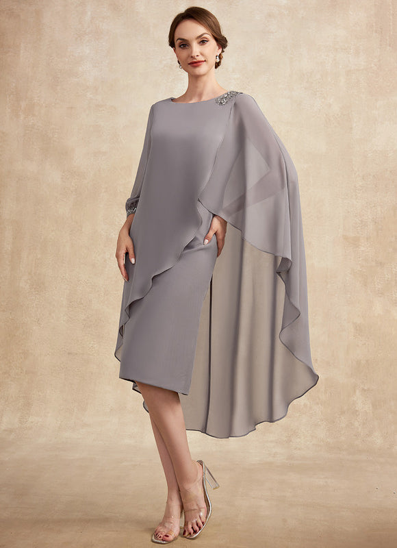 Robe Fourreau Élégante Grise