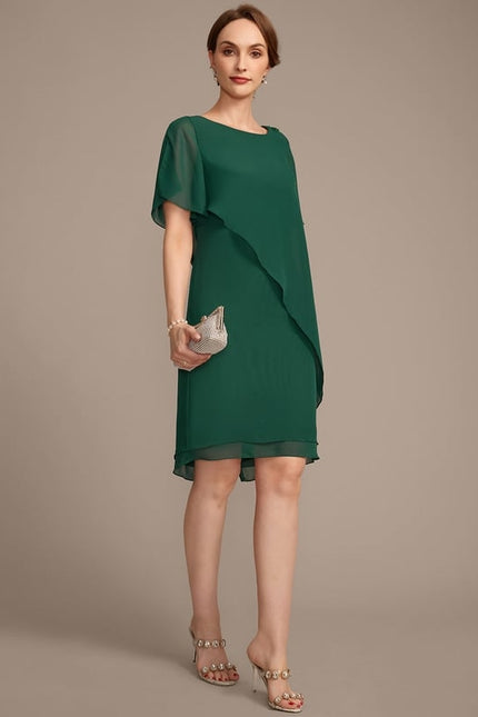 Robe Fourreau Mousseline Asymétrique - gallery 4