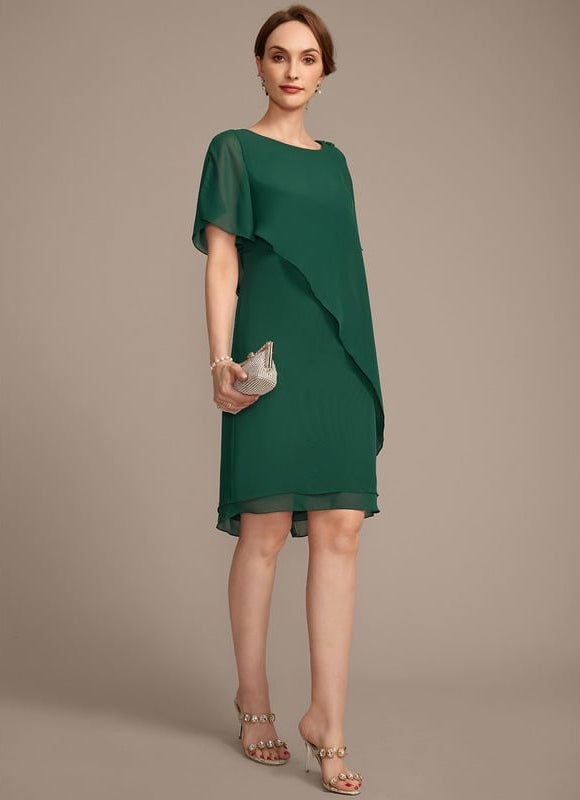Robe Fourreau Mousseline Asymétrique - gallery 4