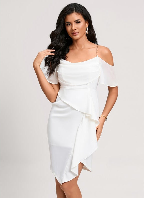 Robe Fourreau Écrue Flottante